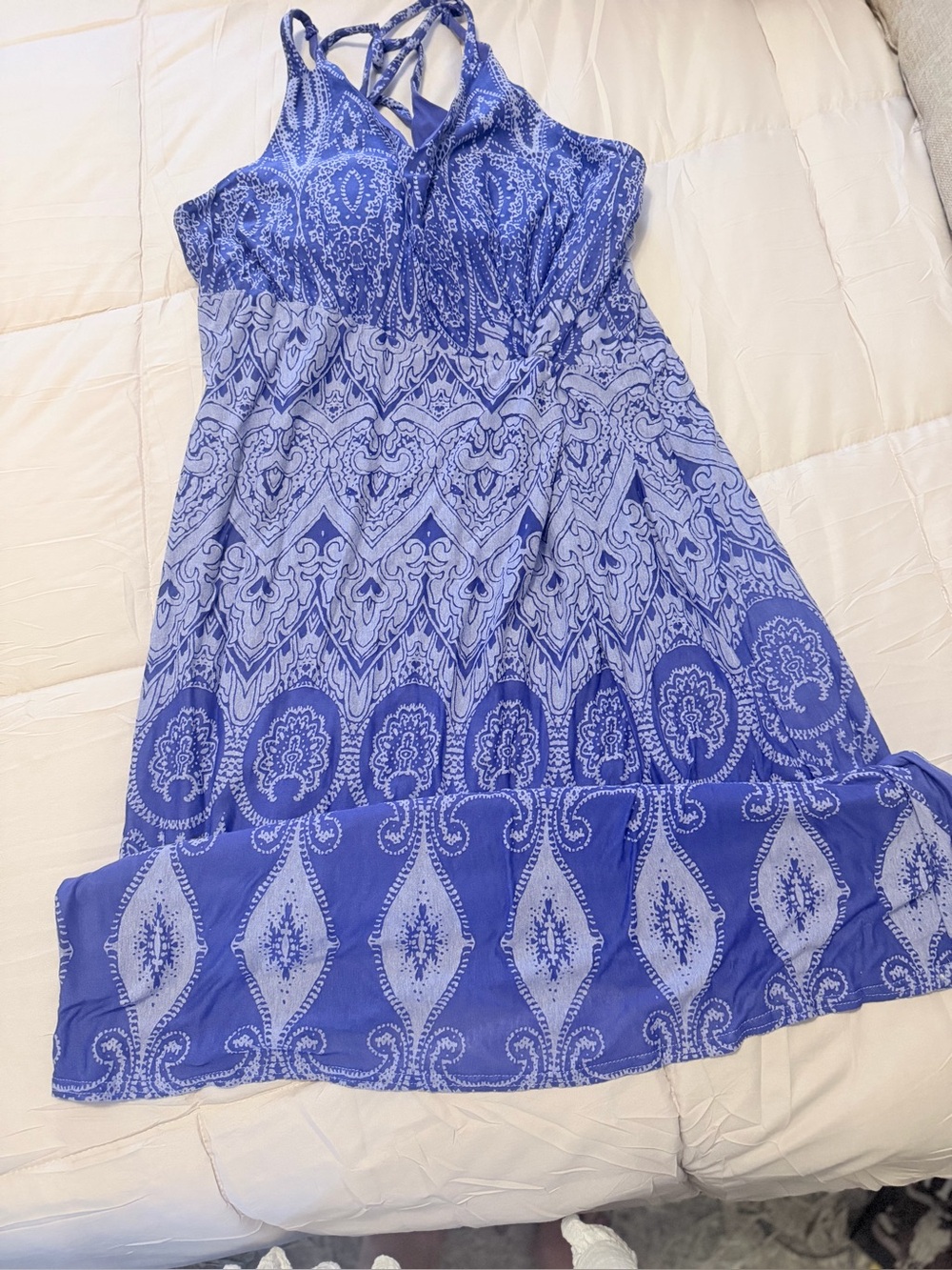Athleta halter maxi dress Blue/purple size 1x women’s.